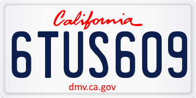 CA license plate 6TUS609