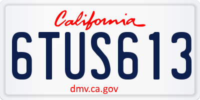 CA license plate 6TUS613
