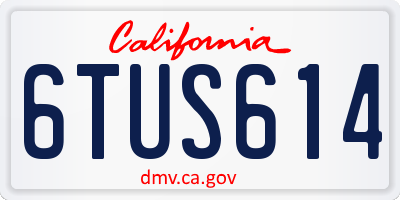 CA license plate 6TUS614