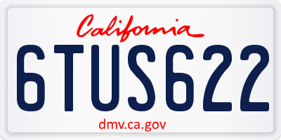 CA license plate 6TUS622