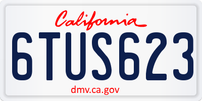 CA license plate 6TUS623