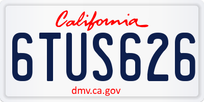 CA license plate 6TUS626