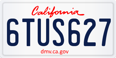 CA license plate 6TUS627