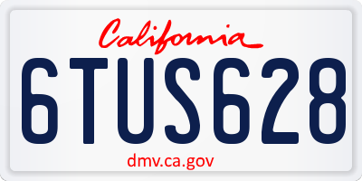 CA license plate 6TUS628