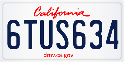 CA license plate 6TUS634
