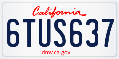 CA license plate 6TUS637