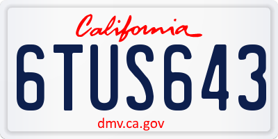 CA license plate 6TUS643