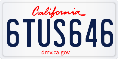 CA license plate 6TUS646