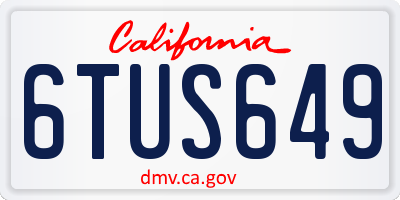 CA license plate 6TUS649