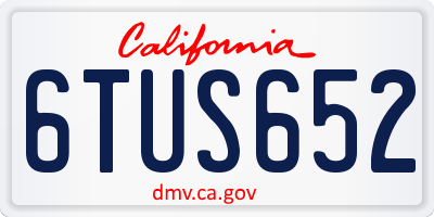 CA license plate 6TUS652
