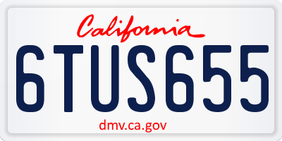 CA license plate 6TUS655
