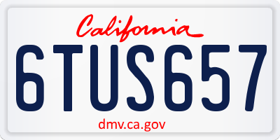 CA license plate 6TUS657