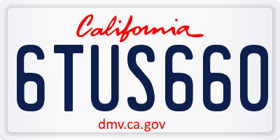 CA license plate 6TUS660