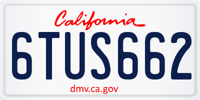 CA license plate 6TUS662
