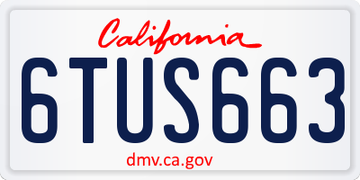 CA license plate 6TUS663
