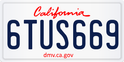 CA license plate 6TUS669