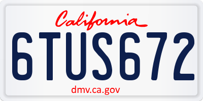 CA license plate 6TUS672