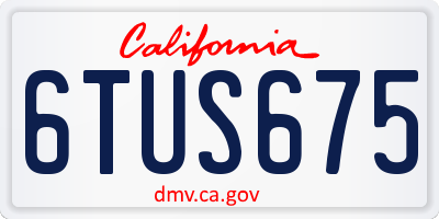 CA license plate 6TUS675