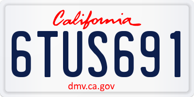CA license plate 6TUS691