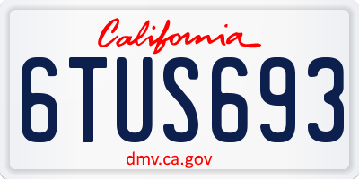 CA license plate 6TUS693