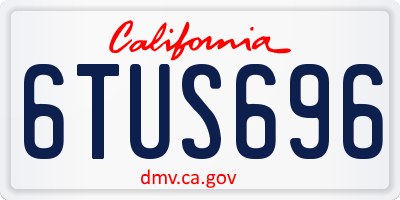 CA license plate 6TUS696
