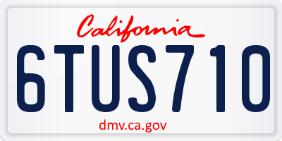 CA license plate 6TUS710
