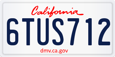 CA license plate 6TUS712