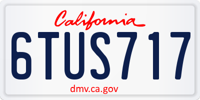 CA license plate 6TUS717