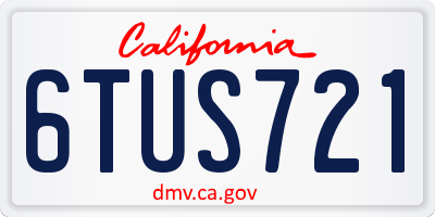 CA license plate 6TUS721