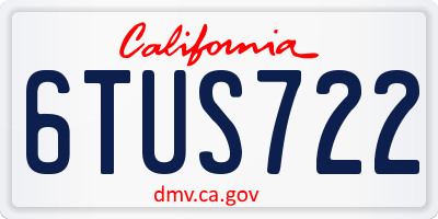 CA license plate 6TUS722
