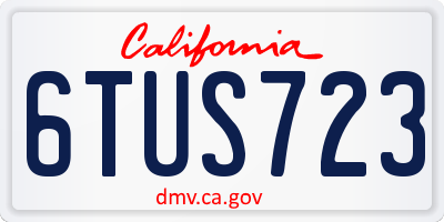 CA license plate 6TUS723