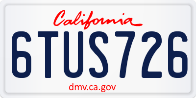 CA license plate 6TUS726