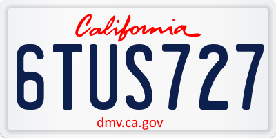 CA license plate 6TUS727