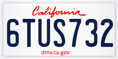 CA license plate 6TUS732