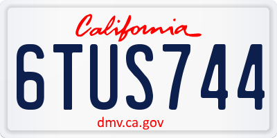 CA license plate 6TUS744