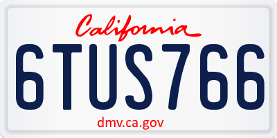 CA license plate 6TUS766