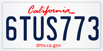 CA license plate 6TUS773