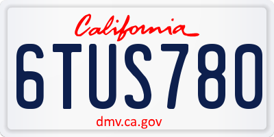 CA license plate 6TUS780