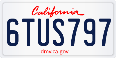 CA license plate 6TUS797