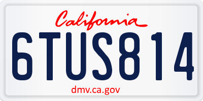 CA license plate 6TUS814