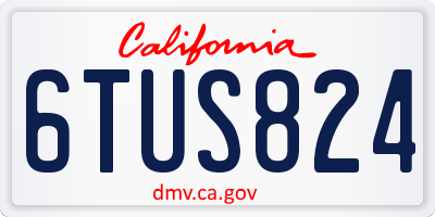 CA license plate 6TUS824