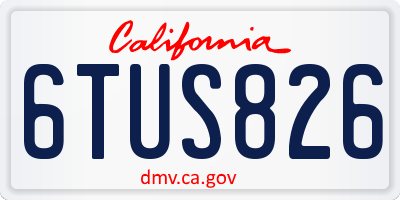CA license plate 6TUS826