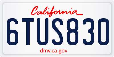 CA license plate 6TUS830