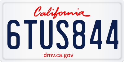 CA license plate 6TUS844