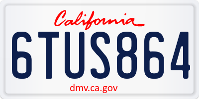 CA license plate 6TUS864