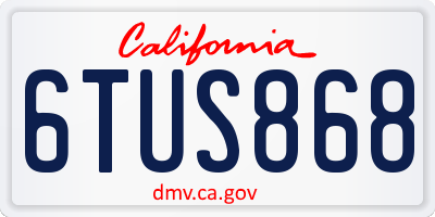 CA license plate 6TUS868