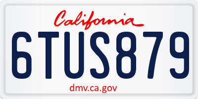 CA license plate 6TUS879