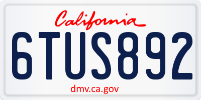 CA license plate 6TUS892
