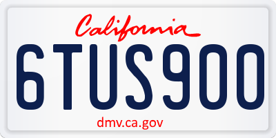 CA license plate 6TUS900