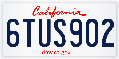 CA license plate 6TUS902